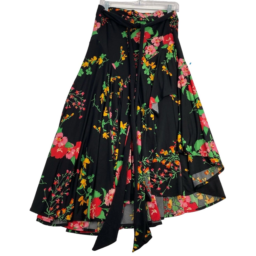 Cabi Midnight Women's Size M Floral Drama‎ Tie-Waist Wrap Skirt.Spring,resorts